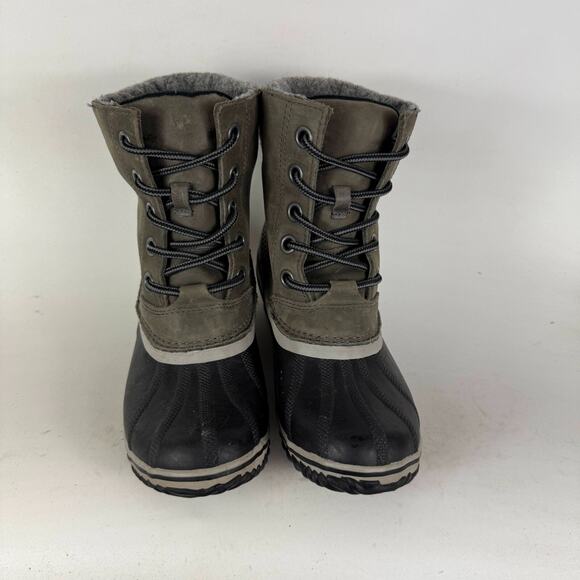 Sorel Slimpack II Snow Boots Women's 7 Green Black Waterproof Lace-Up Block Heel - Picture 4 of 10